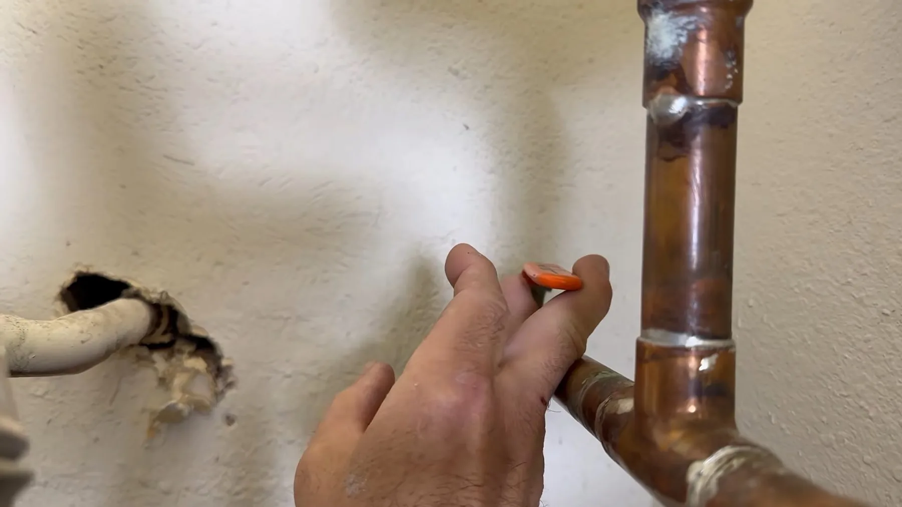 Anode rod removed from a water heater for inspection
