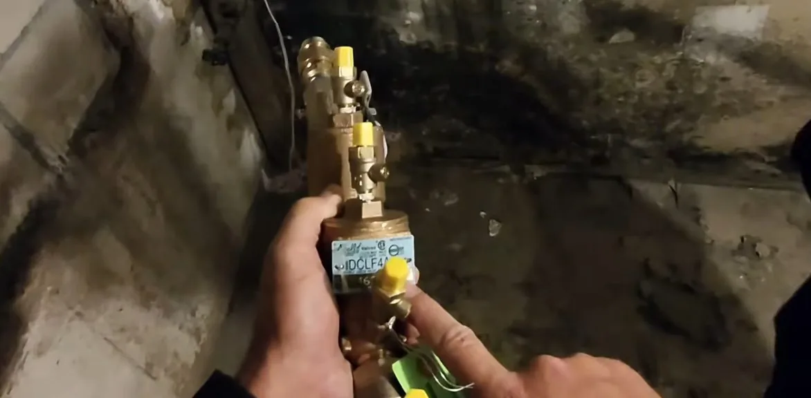 Backflow preventer assembly with brass shutoff valves