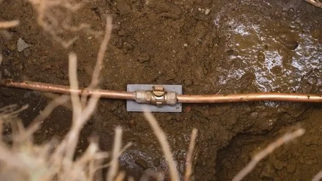 New copper service line being connected inside the building