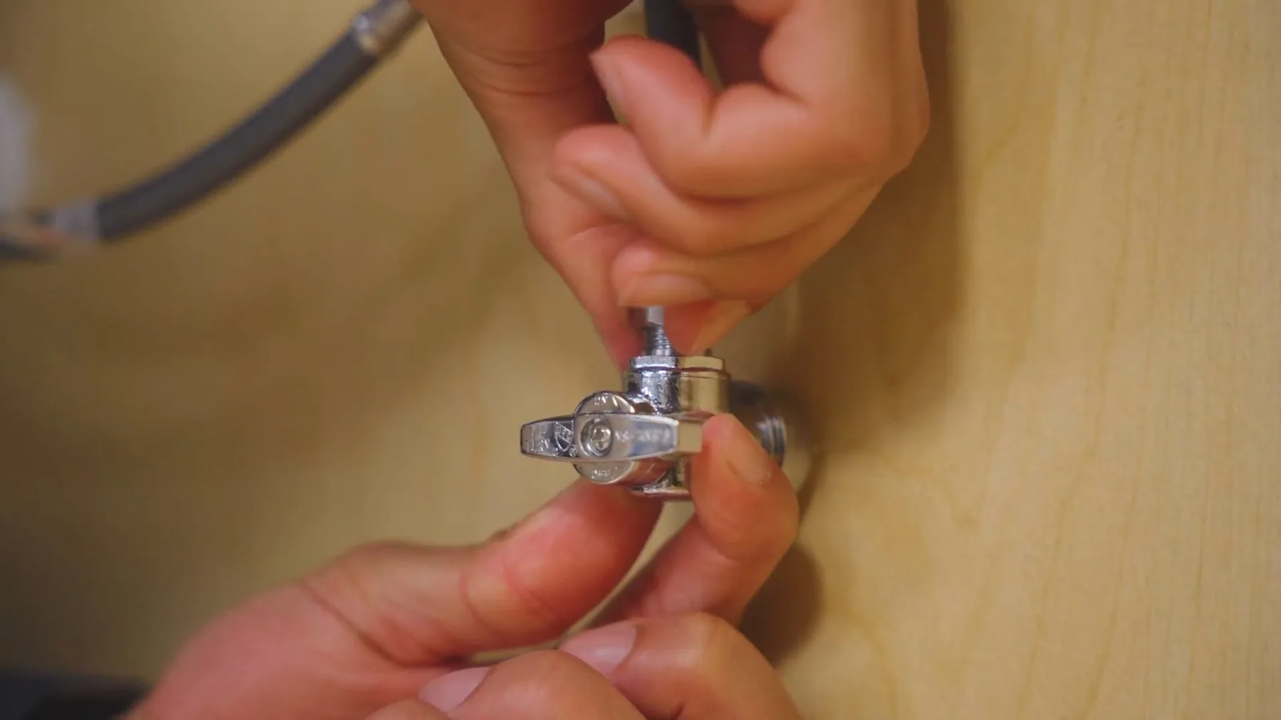 Connector being installed for a dedicated faucet water filter