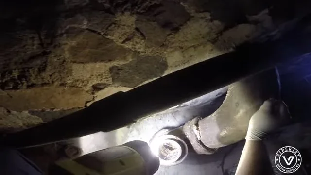 Hydro jetting work area set up outside a restaurant's sewer line