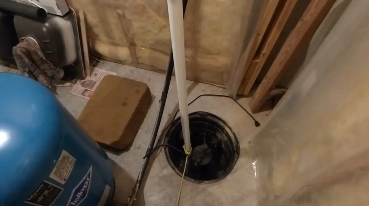 Sump pump basin set in place before the pump itself is installed